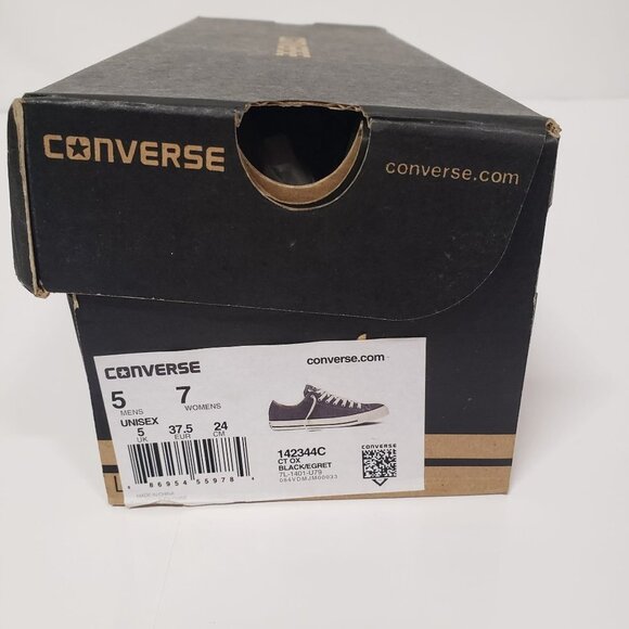 Converse Chuck Taylor Ox Shoes Color: Black/White - Size M/5 W/7 - Picture 2 of 8